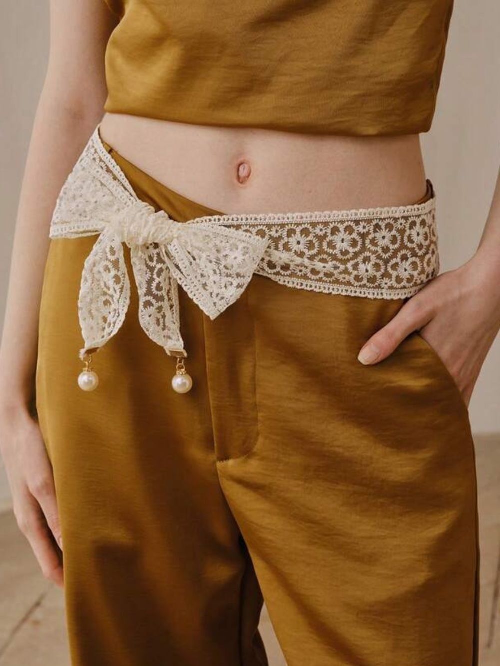 Lace Bow Waist Belt P114